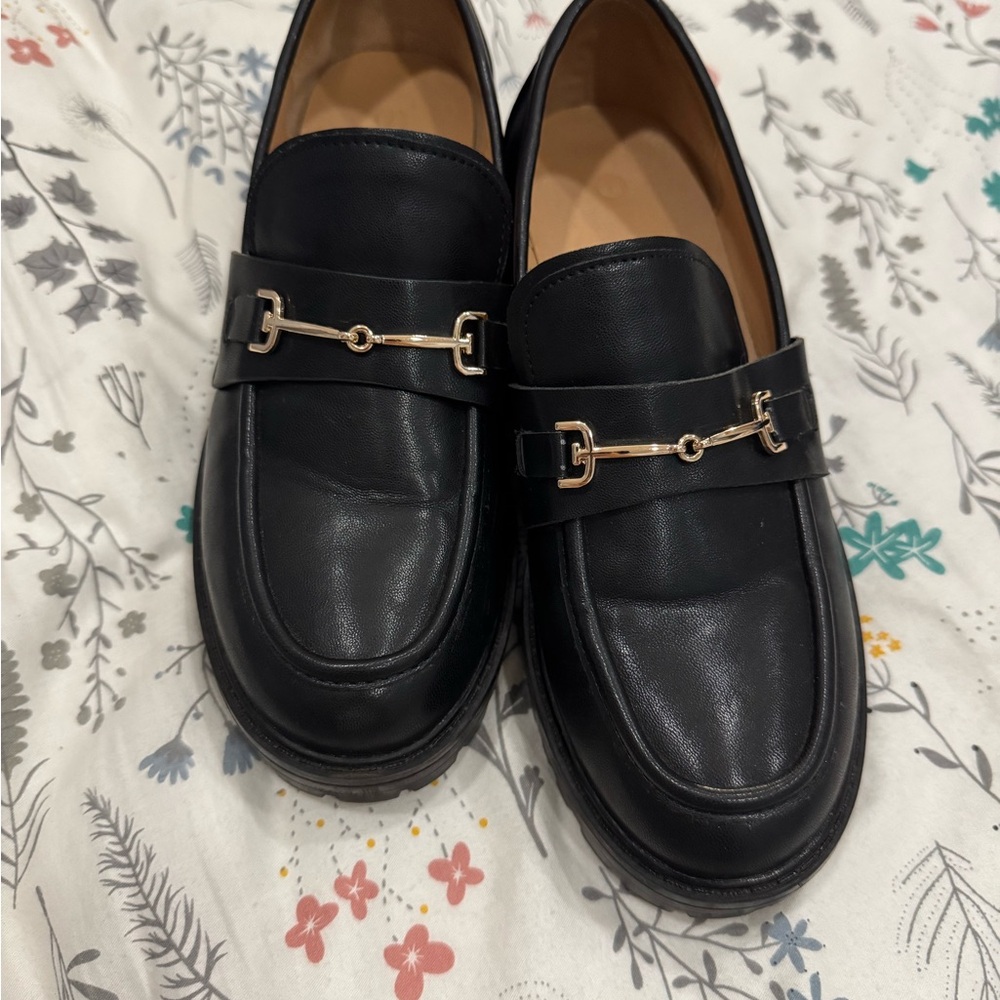Men's Black Leather Loafers